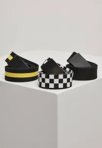 Urban Classics Belts Trio black/white/yellow - Size:L/XL
