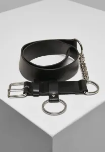 Urban Classics Chain Imitation Leather Belt black/silver - Size:S/M