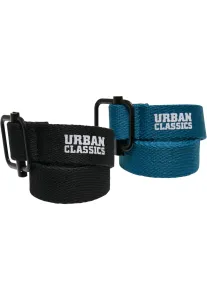 Urban Classics Industrial Canvas Belt Kids 2-Pack black/green - One Size