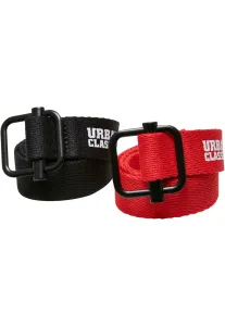 Urban Classics Industrial Canvas Belt Kids 2-Pack black/red - One Size