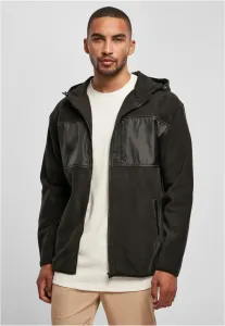Urban Classics Hooded Micro Fleece Jacket black - Size:4XL