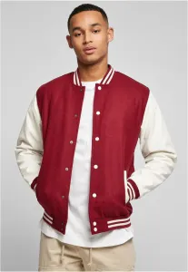 Urban Classics Oldschool College Jacket burgundy/white - Size:3XL
