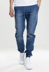 Urban Classics Knitted Denim Jogpants blue washed - Size:S