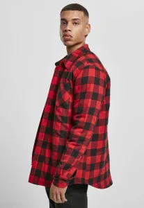 Urban Classics Padded Check Flannel Shirt black/red - Size:5XL