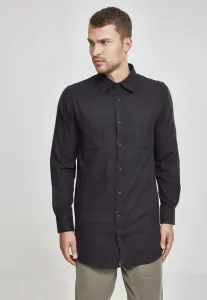 Urban Classics Side-Zip Long Checked Flanell Shirt blk/blk - Size:S