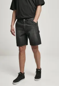 Urban Classics Carpenter Jeans Shorts real black washed - Size:34