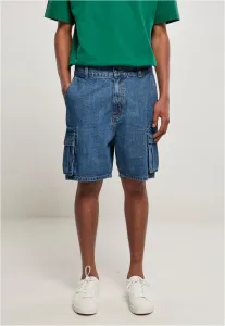 Urban Classics Organic Denim Cargo Shorts mid indigo washed - Size:32