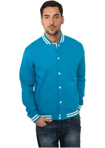 Urban Classics College Sweatjacket turquoise - Size:XS