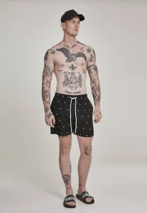 Urban Classics Embroidery Swim Shorts black/palmtree - Size:XXL