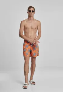 Urban Classics Floral Swim Shorts orange - Size:L