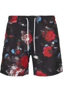 Urban Classics Pattern Swim Shorts black rose aop - Size:3XL