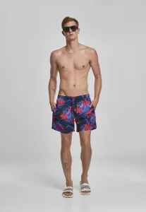 Urban Classics Pattern Swim Shorts blue/red - Size:XXL