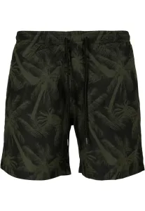 Urban Classics Pattern?Swim Shorts palm/olive - Size:3XL