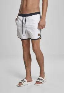 Urban Classics Retro Swimshorts white/navy - Size:XXL
