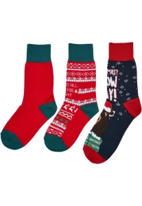 Urban Classics Christmas Bear Socks Kids 3-Pack multicolor - Size:31–34