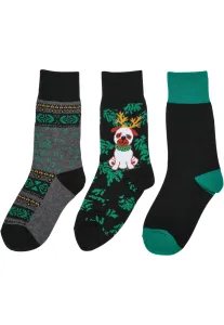 Urban Classics Christmas Dog Socks Kids 3-Pack multicolor - Size:27–30