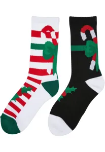 Urban Classics Fancy X-Mas Candy Socks 2-Pack multicolor - Size:35–38