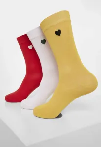 Urban Classics Heart Socks 3-Pack yellow/red/white - 39–42