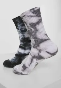 Urban Classics High Socks Tie Dye 2-Pack black/grey - Size:47–50