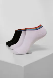 Urban Classics Rainbow Socks No Show 4-Pack black/white - Size:39–42