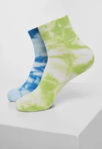 Urban Classics Tie Dye Socks Short 2-Pack green/blue - Size:43–46