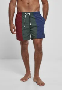 Urban Classics 3-Tone Swim Shorts burgundy/bottlegreen - Size:S