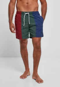 Urban Classics 3-Tone Swim Shorts burgundy/bottlegreen - Size:XXL