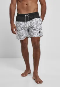 Urban Classics Low Block Pattern Swim Shorts jungle pattern/black - Size:S