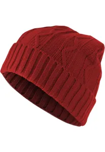 Urban Classics Beanie Cable Flap red - Size:UNI