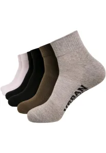 Urban Classics High Sneaker Socks 6-Pack black/white/grey/olive - Size:35–38