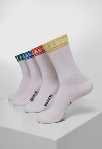 Urban Classics Short Sporty Logo Socks Coloured Cuff 4-Pack multicolor - Size:35–38