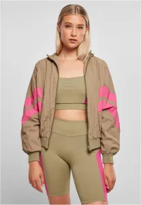 Urban Classics Ladies Crinkle Batwing Jacket khaki/brightviolet - Size:XXL