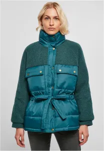 Urban Classics Ladies Sherpa Mix Puffer Jacket jasper - Size:4XL