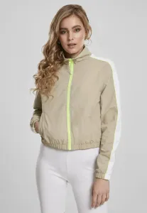 Urban Classics Ladies Short Piped Track Jacket concrete/electriclime - Size:L