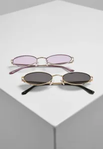 Urban Classics Sunglasses Palma 2-Pack gold/black+silver/lilac - One Size