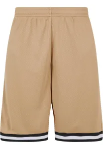 Urban Classics Stripes Mesh Shorts unionbeige/black/white - Size:XL