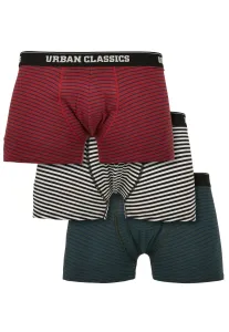 Urban Classics Boxer Shorts 3-Pack btlgrn/dkblu+bur/dkblu+wht/blk - Size:3XL