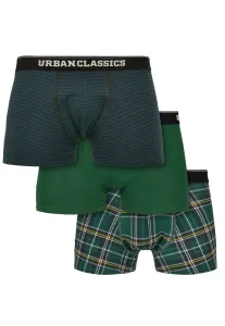 Urban Classics Boxer Shorts 3-Pack dgrn plaidaop+btlgrn/dblu+dgrn - Size:3XL