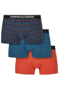 Urban Classics Boxer Shorts 3-Pack mini stripe aop+boxteal+boxora - Size:S