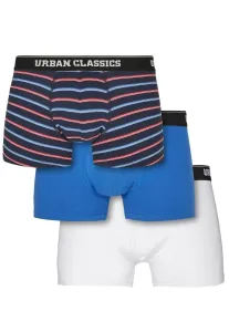 Urban Classics Boxer Shorts 3-Pack neon stripe aop+boxer blue+wht - Size:L