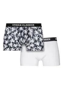 Urban Classics Men Boxer Shorts Double Pack palm aop+white - Size:L