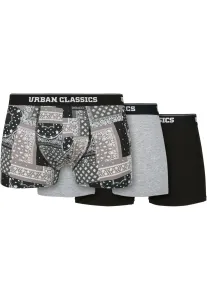 Urban Classics Organic Boxer Shorts 3-Pack bandana grey+grey+black - Size:S