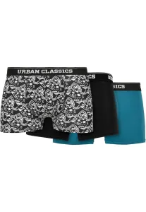 Urban Classics Organic Boxer Shorts 3-Pack detail aop/black/jasper - Size:S