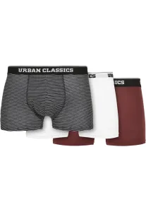 Urban Classics Organic Boxer Shorts 3-Pack mini stripe aop+white+cherry - Size:M