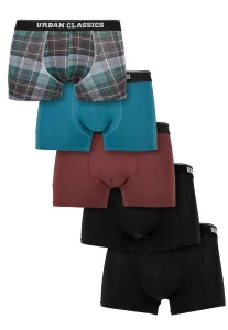 Urban Classics Organic Boxer Shorts 5-Pack plaidaop+jasper+cherry+blk+blk - Size:M