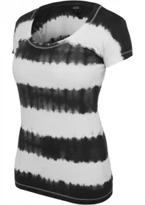 Urban Classics Ladies Dip Dye Stripe Tee blk/wht - Size:M