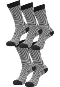 Urban Classics Fine Stripe Socks 5-Pack black/whitesand - Size:39–42
