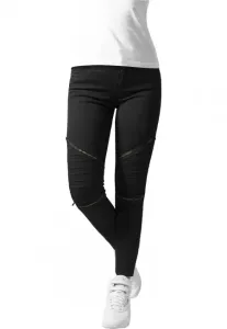 Urban Classics Ladies Stretch Biker Pants black - Size:26