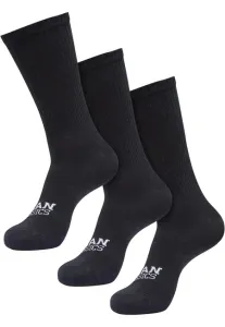 Urban Classics Simple Flat Knit Socks 3-Pack black - Size:39–42