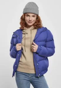 Urban Classics Ladies Hooded Puffer Jacket bluepurple - Size:L